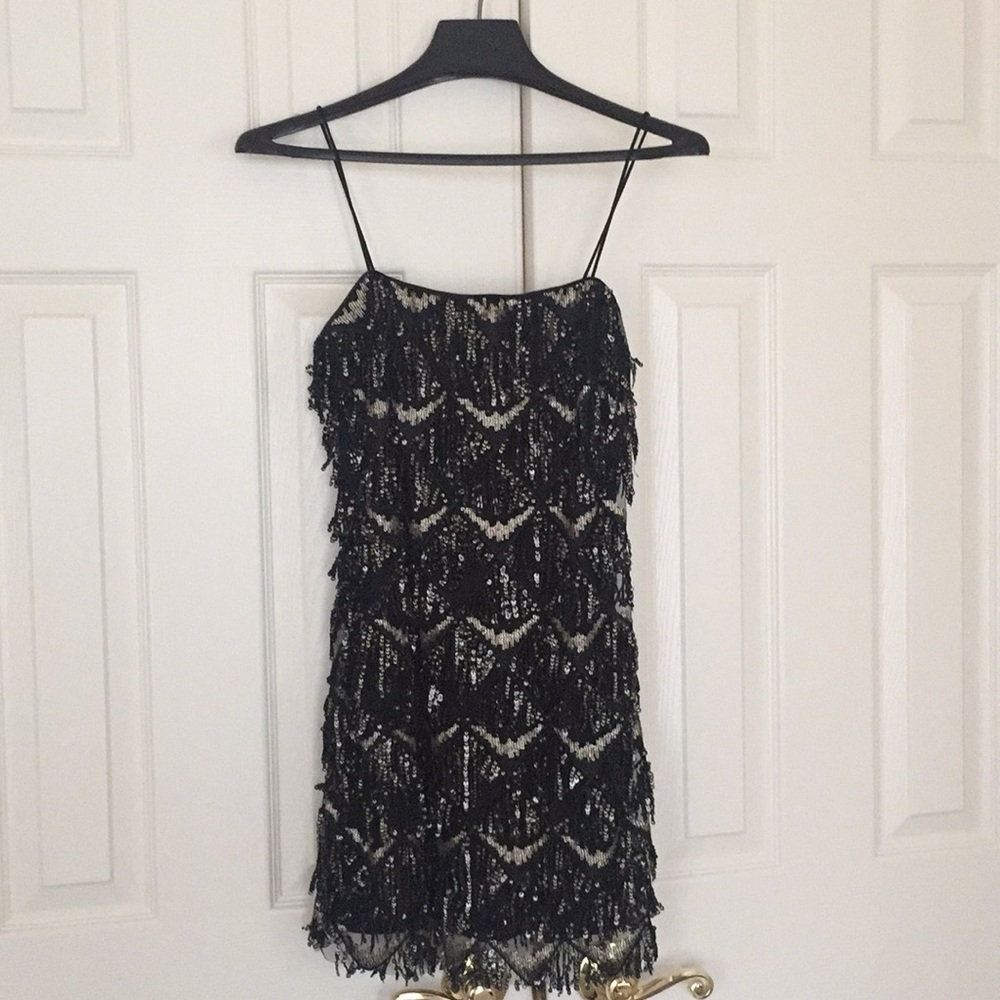 Forever 21 Black Sequin Fringe Dress